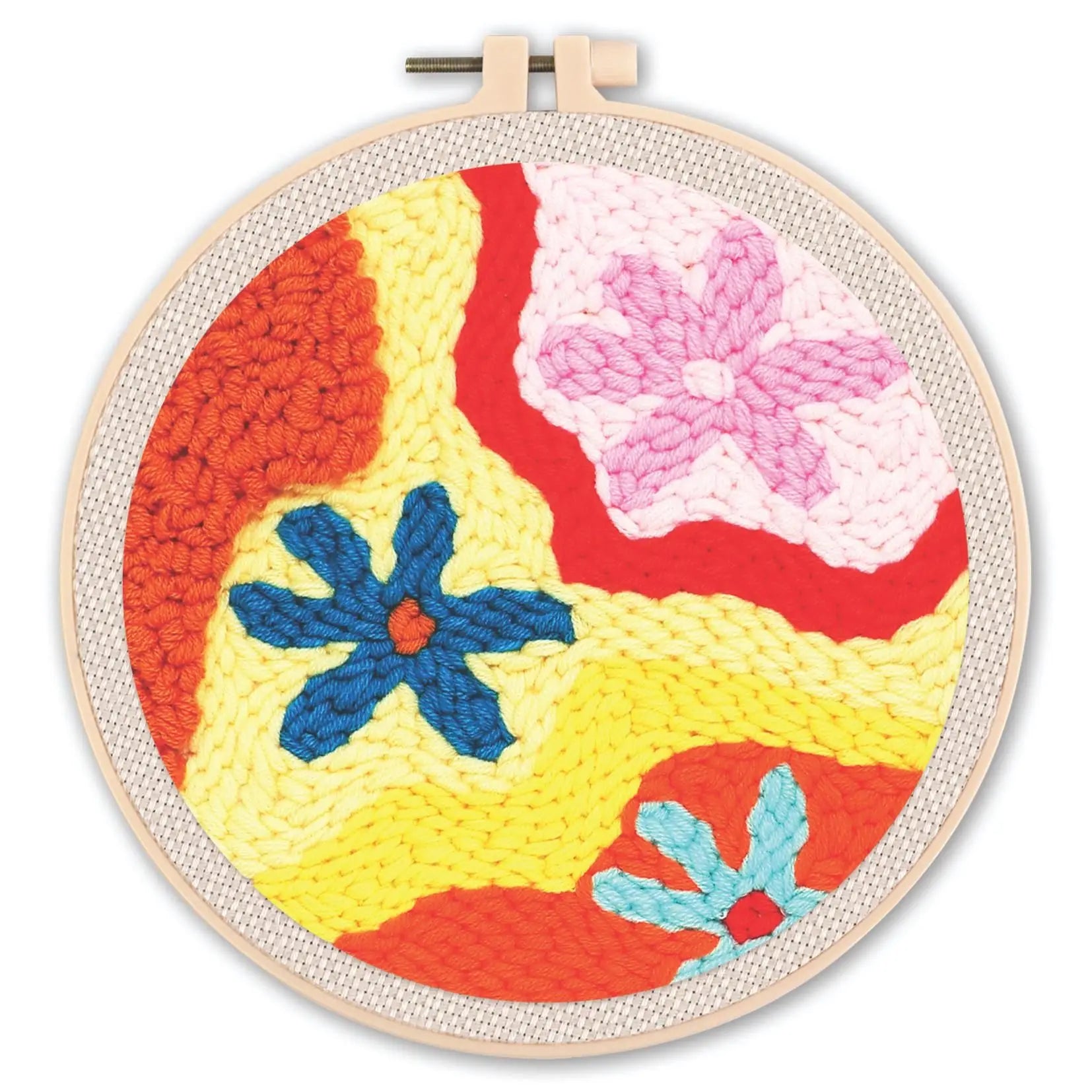 SDOYUNO Tulip Sunflower Punch Needle Embroidery Kits Magic Tufting Set Instructions Handicrafts Poking Cross Stitch DIY Gift