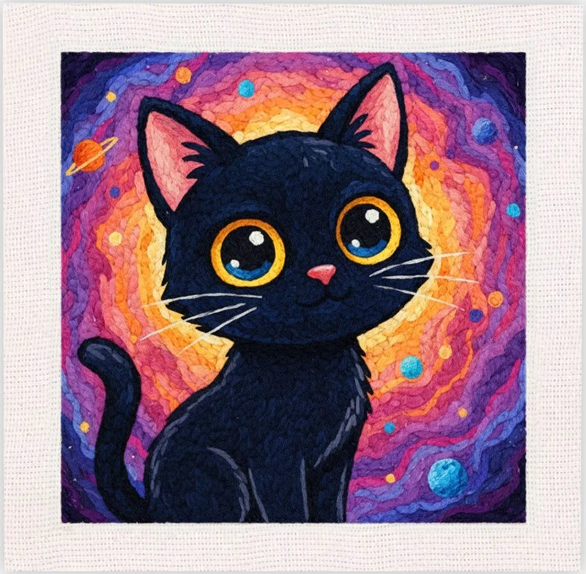 SDOYUNO Punch Needle Embroidery Kit Cute Animal Craft Punch Needle Set for Beginners Adults 25x25cm Sewing Cross Stitch DIY gift