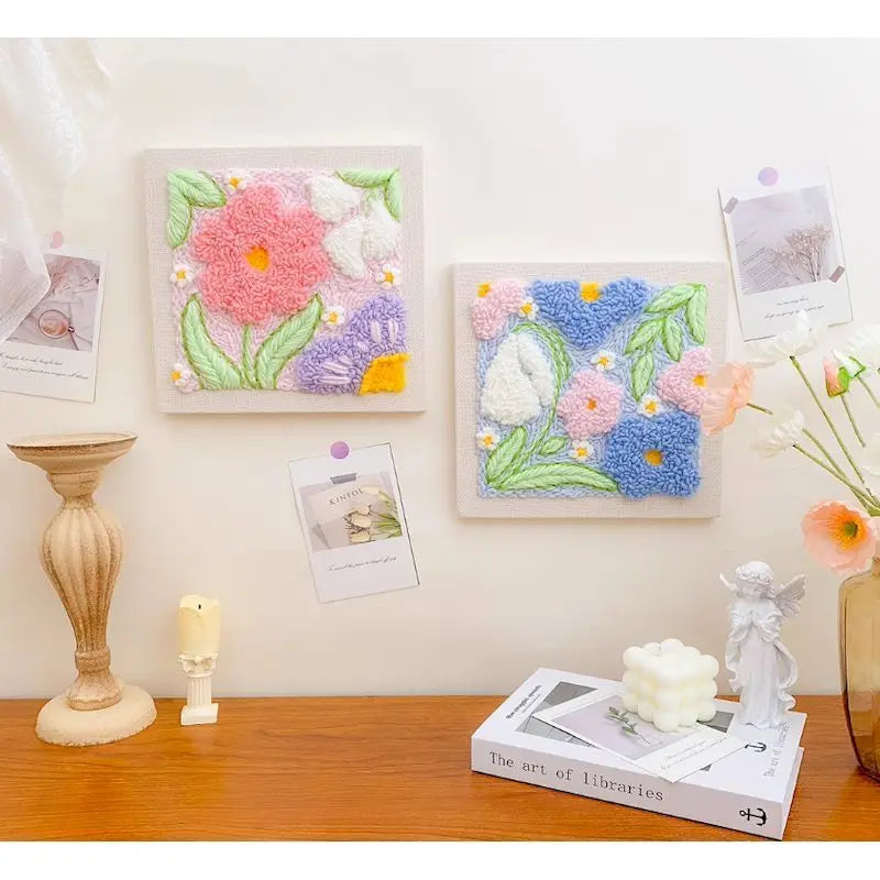 SDOYUNO Punch Needle Embroidery Kit Cute Animal Craft Punch Needle Set for Beginners Adults 25x25cm Sewing Cross Stitch DIY gift