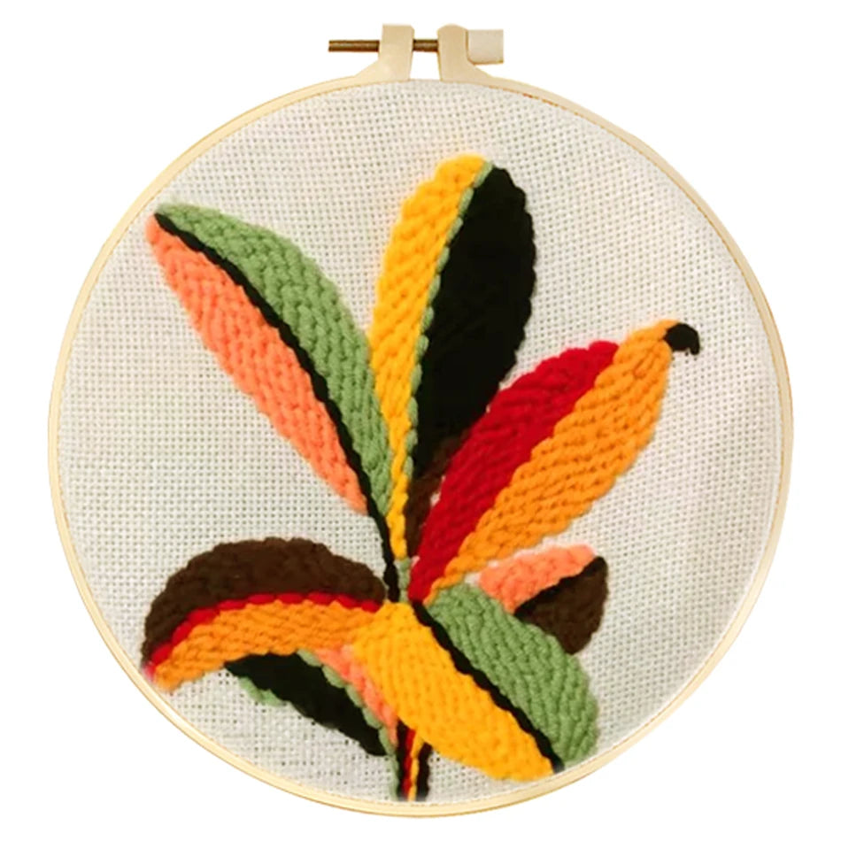 SDOYUNO Tulip Sunflower Punch Needle Embroidery Kits Magic Tufting Set Instructions Handicrafts Poking Cross Stitch DIY Gift