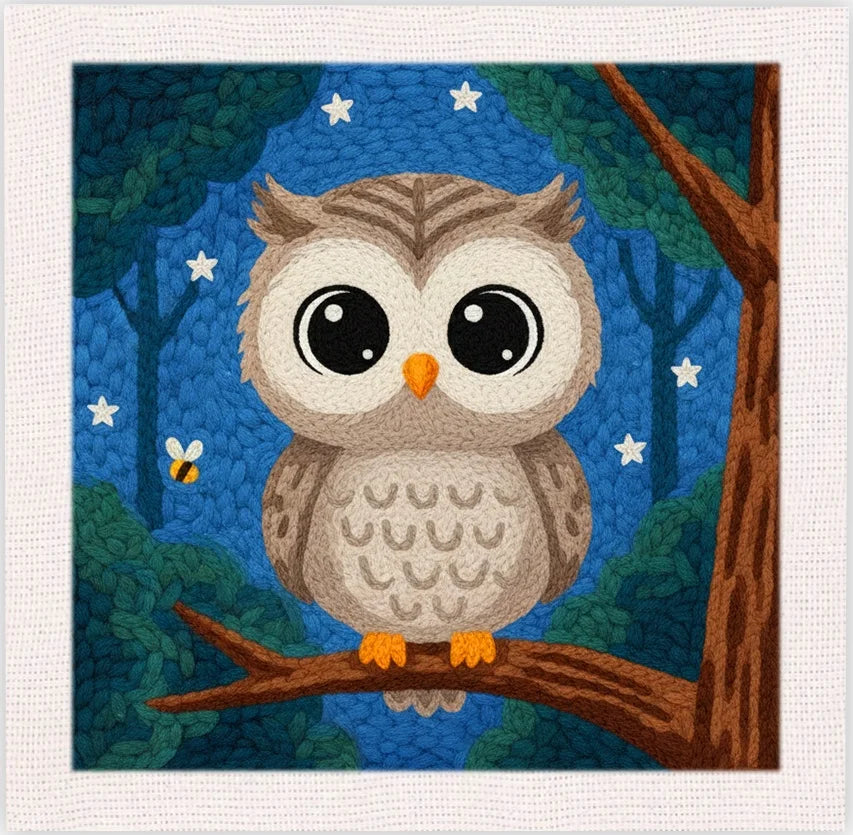 SDOYUNO Punch Needle Embroidery Kit Cute Animal Craft Punch Needle Set for Beginners Adults 25x25cm Sewing Cross Stitch DIY gift