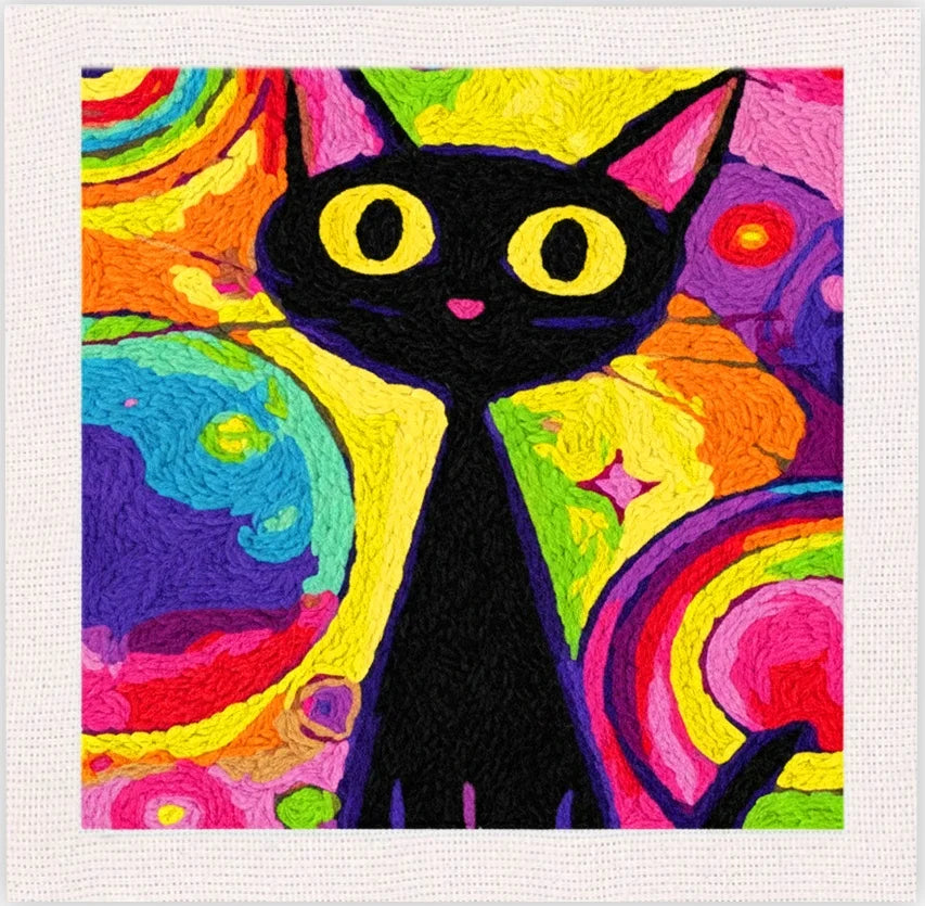 SDOYUNO Punch Needle Embroidery Kit Cute Animal Craft Punch Needle Set for Beginners Adults 25x25cm Sewing Cross Stitch DIY gift