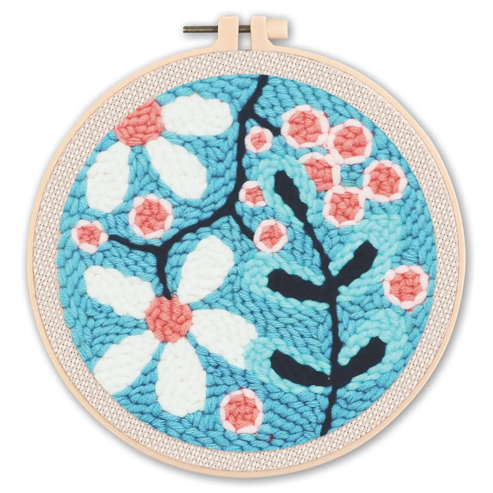 SDOYUNO Tulip Sunflower Punch Needle Embroidery Kits Magic Tufting Set Instructions Handicrafts Poking Cross Stitch DIY Gift