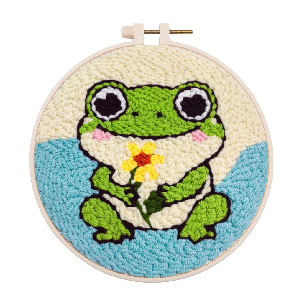 SDOYUNO Cute Cartoon Animal Punch Needle Embroidery Kit for Beginners Rug hooking DIY Crafts Kit Needlework Art Home Decor