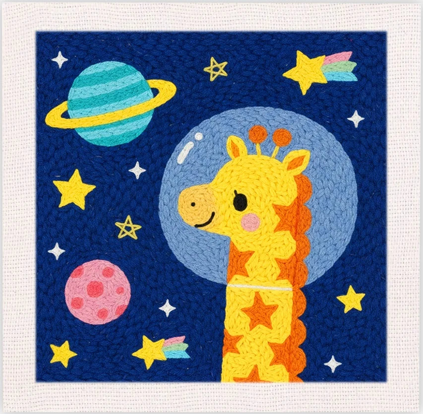 SDOYUNO Punch Needle Embroidery Kit Cute Animal Craft Punch Needle Set for Beginners Adults 25x25cm Sewing Cross Stitch DIY gift